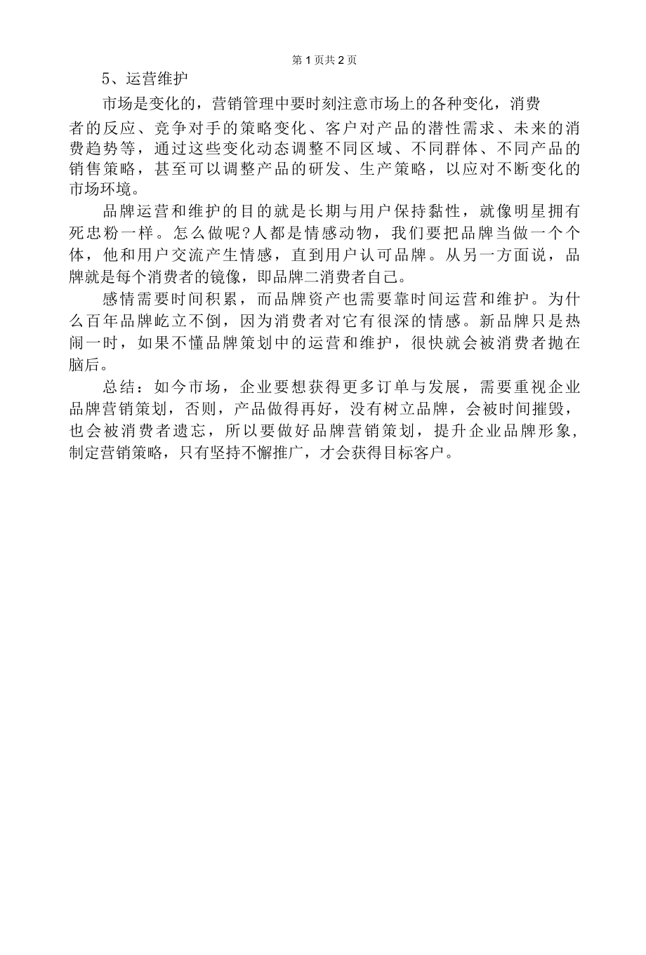 实用品牌营销策划方案.docx_第2页