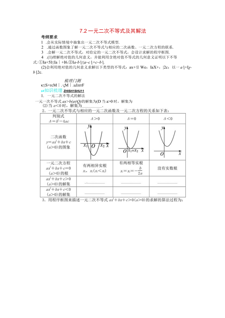 一元二次不等式及其解法 教学设计.docx_第1页