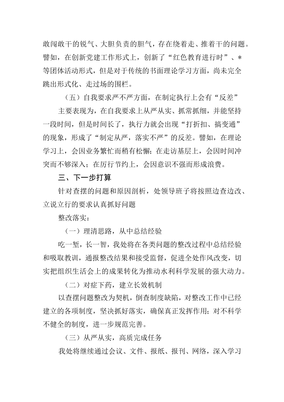 2023年水利部门专题组织生活会领导班子对照检查材料.docx_第3页