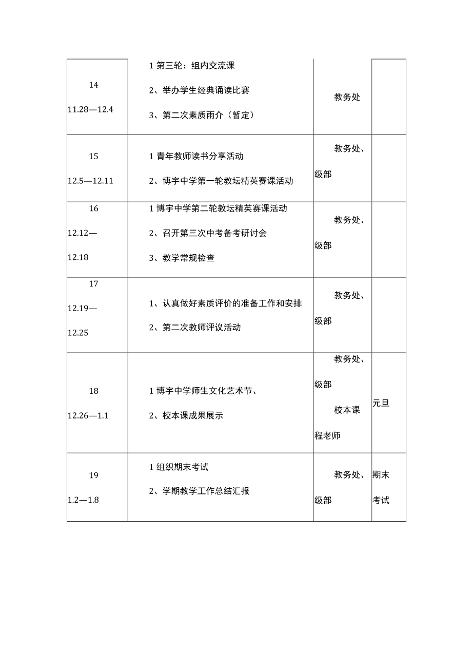 中学2023—2023学年度第一学期教学工作周历.docx_第3页