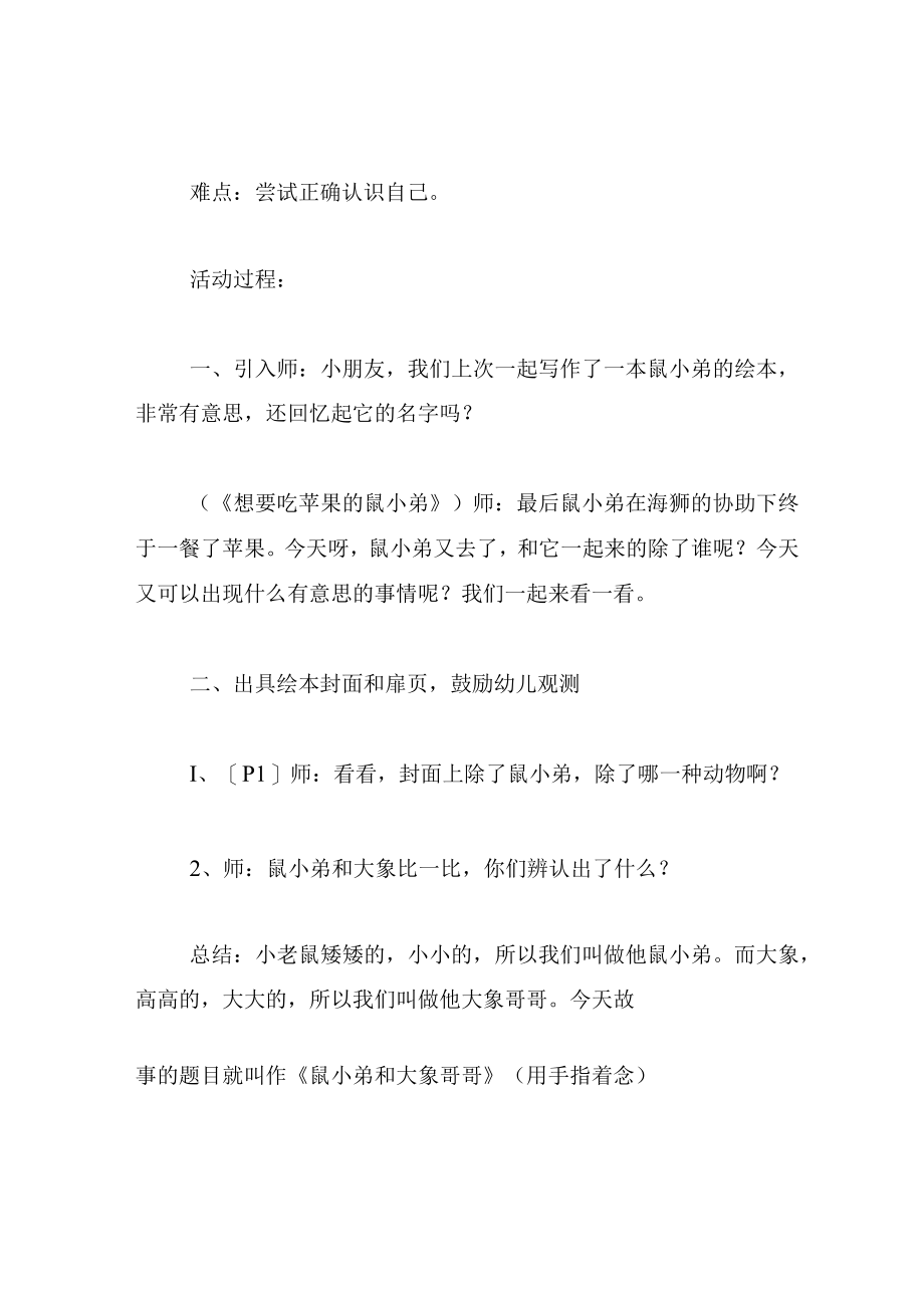 中班语言教案鼠小弟和大象哥哥.docx_第2页