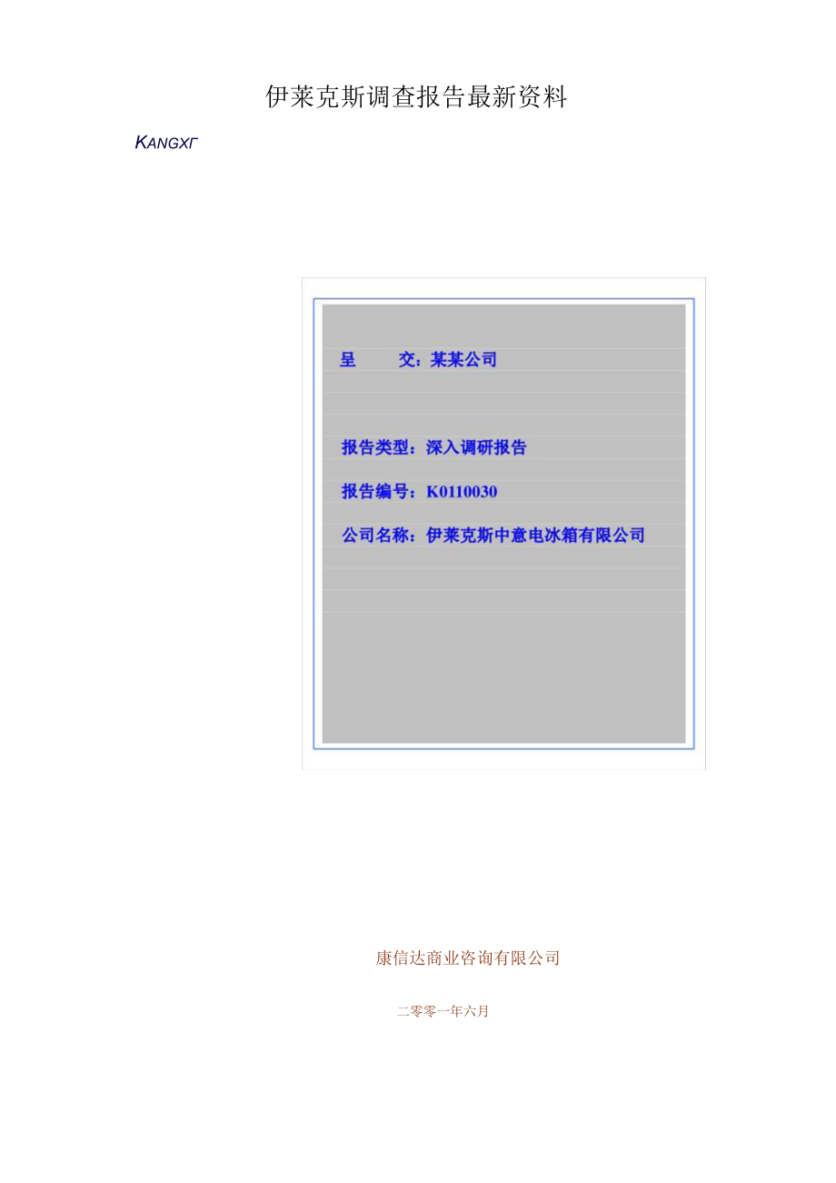 伊莱克斯调查报告最新资料.docx_第1页