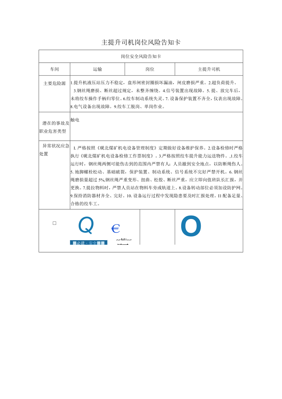 主提升司机岗位风险告知卡2023.docx_第1页