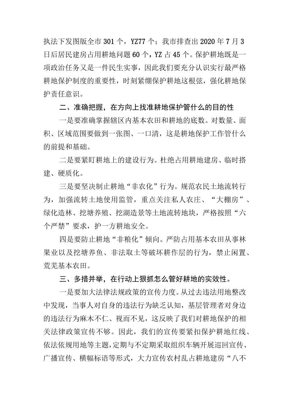 务虚会研讨发言材料：以抓铁有痕的举措保障耕地的高质量利用.docx_第2页