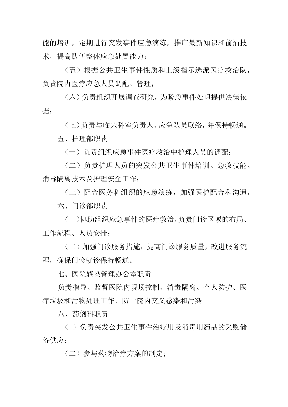 医院突发公共卫生事件各部门工作职责.docx_第3页