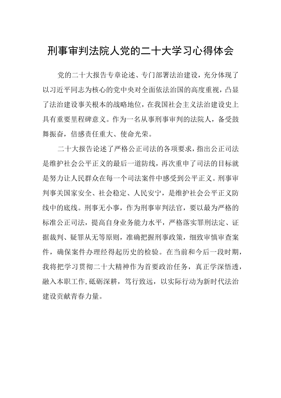 刑事审判法院人党的二十大学习心得体会.docx_第1页