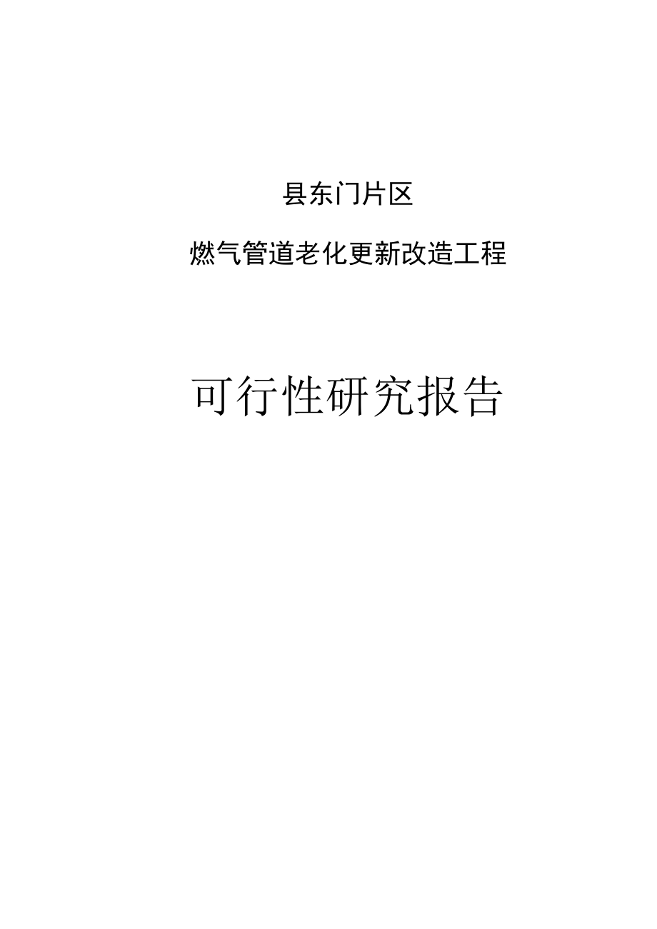 县东门片区燃气管道老化更新改造工程可行性研究报告.docx_第1页