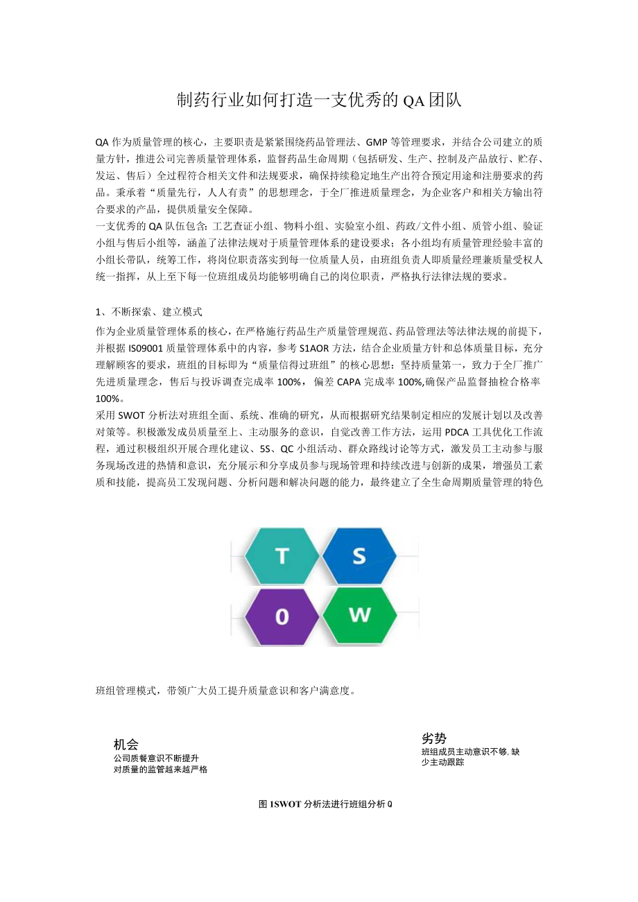 制药行业如何打造一支优秀的QA团队.docx_第1页