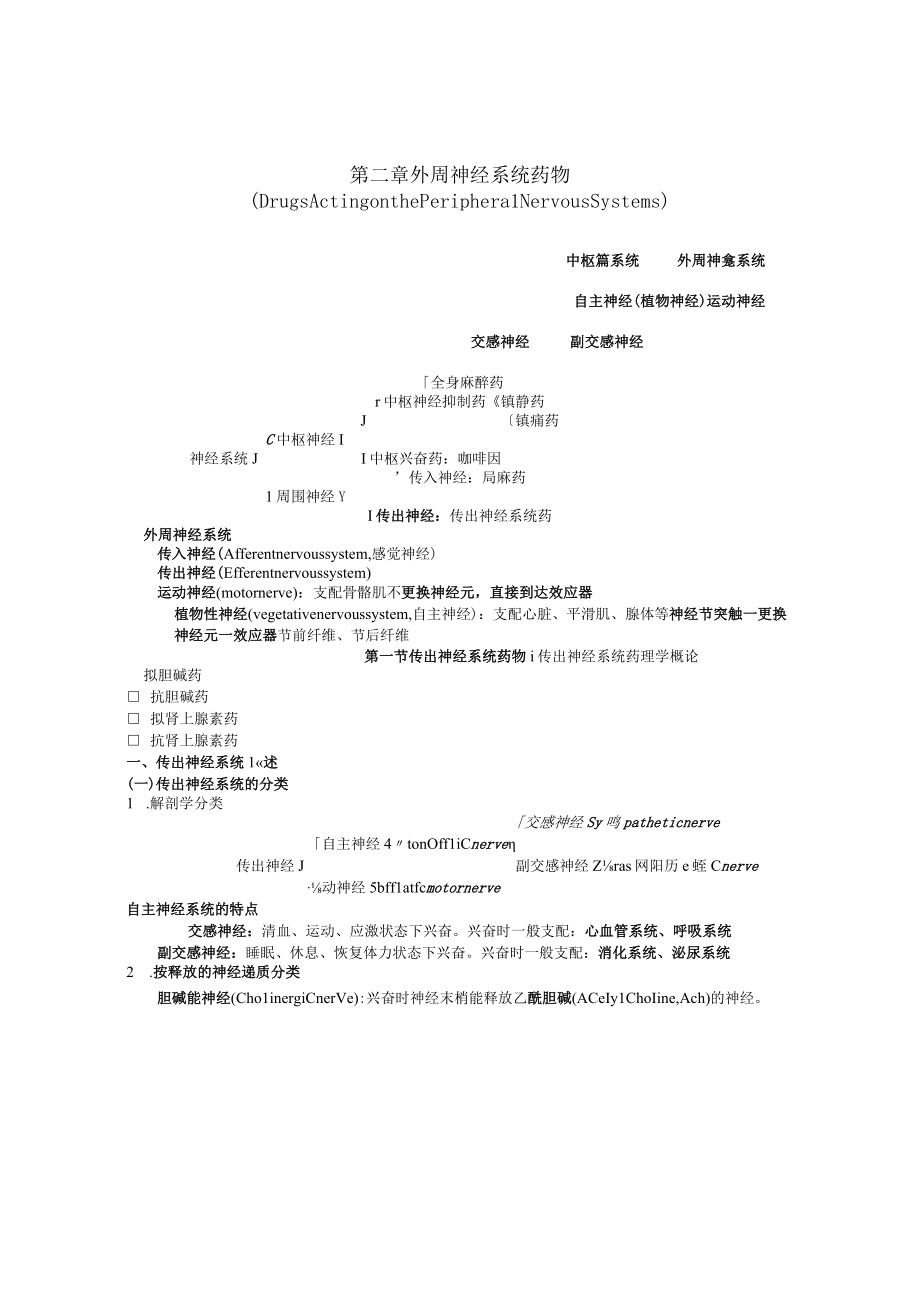 兽医药理学：2章外周神经系统药物.docx_第1页