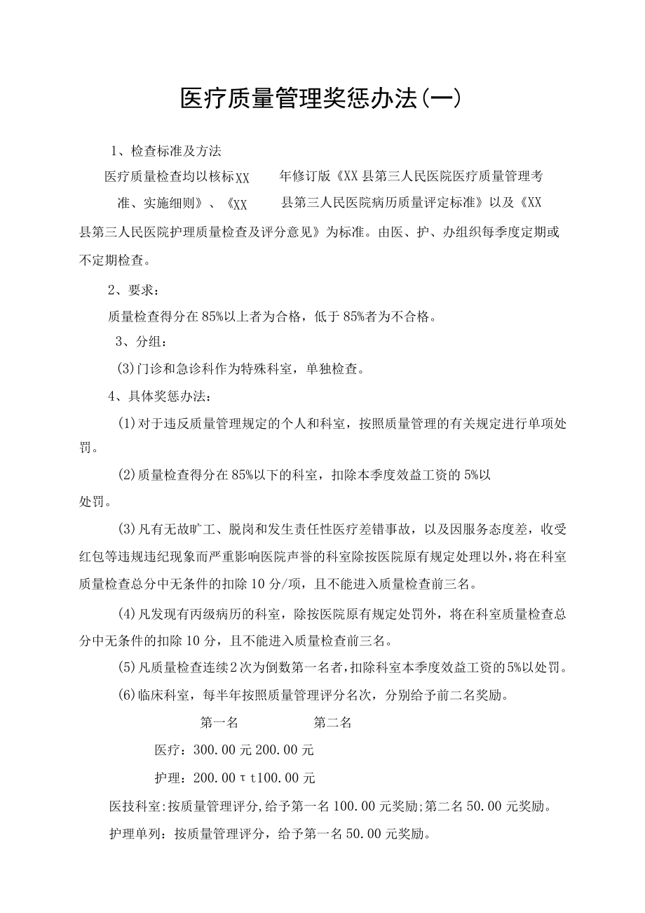 医疗质量奖惩办法.docx_第1页