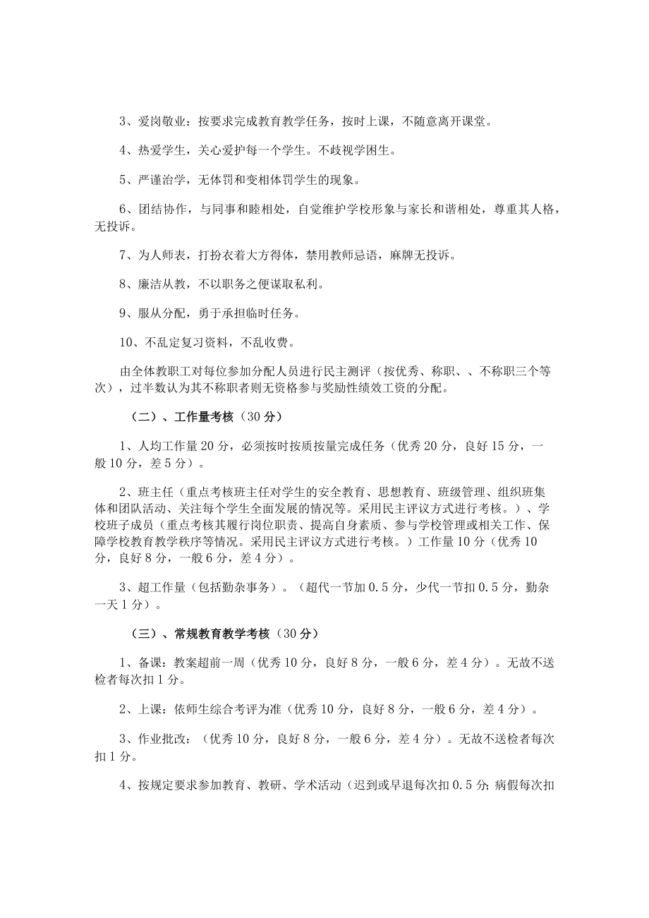 学校教师绩效工资分配方案.docx_第2页