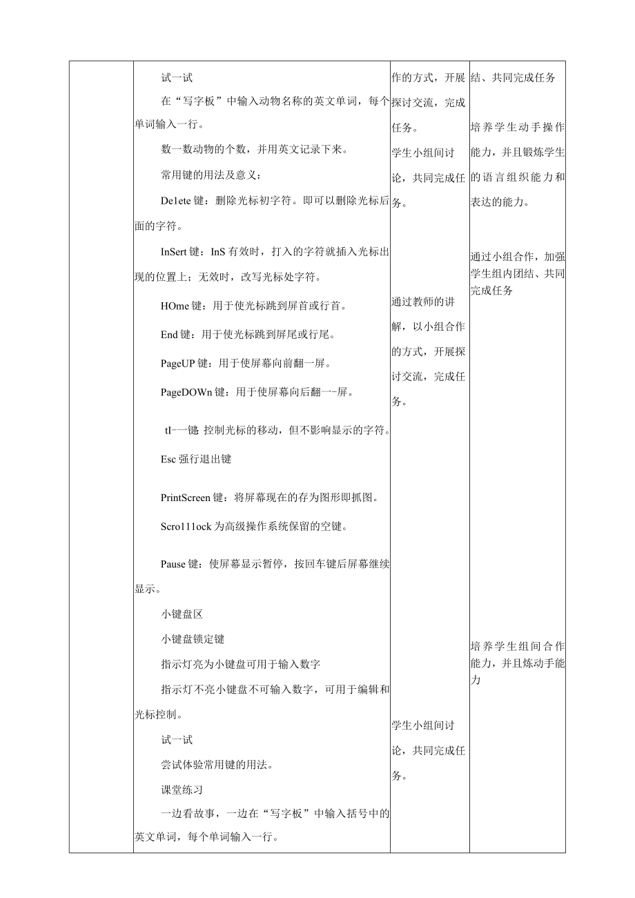 小学信息技术浙摄版2023三年级上册(2023)_第11课 体验下排键 公开课教案课件教学设计资料.docx_第2页