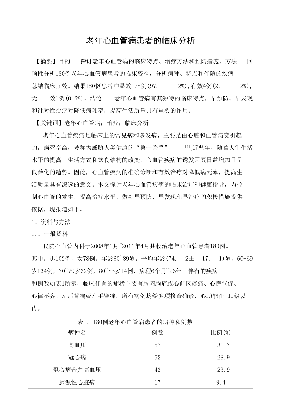 老年心血管病患者的临床分析 优秀专业论文.docx_第1页