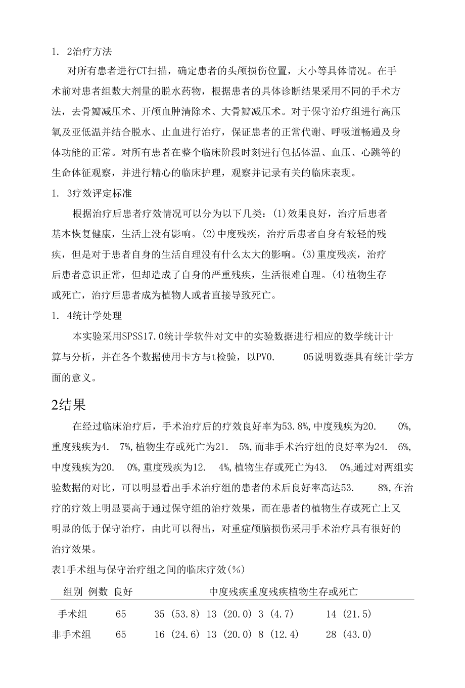 重症颅脑损伤的手术治疗临床分析 优秀专业论文.docx_第2页