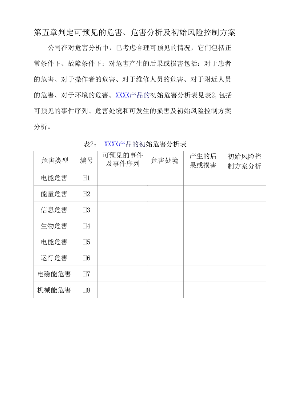 ISO14971医疗器械风险管理报告(标准模版+参考模板).docx_第1页