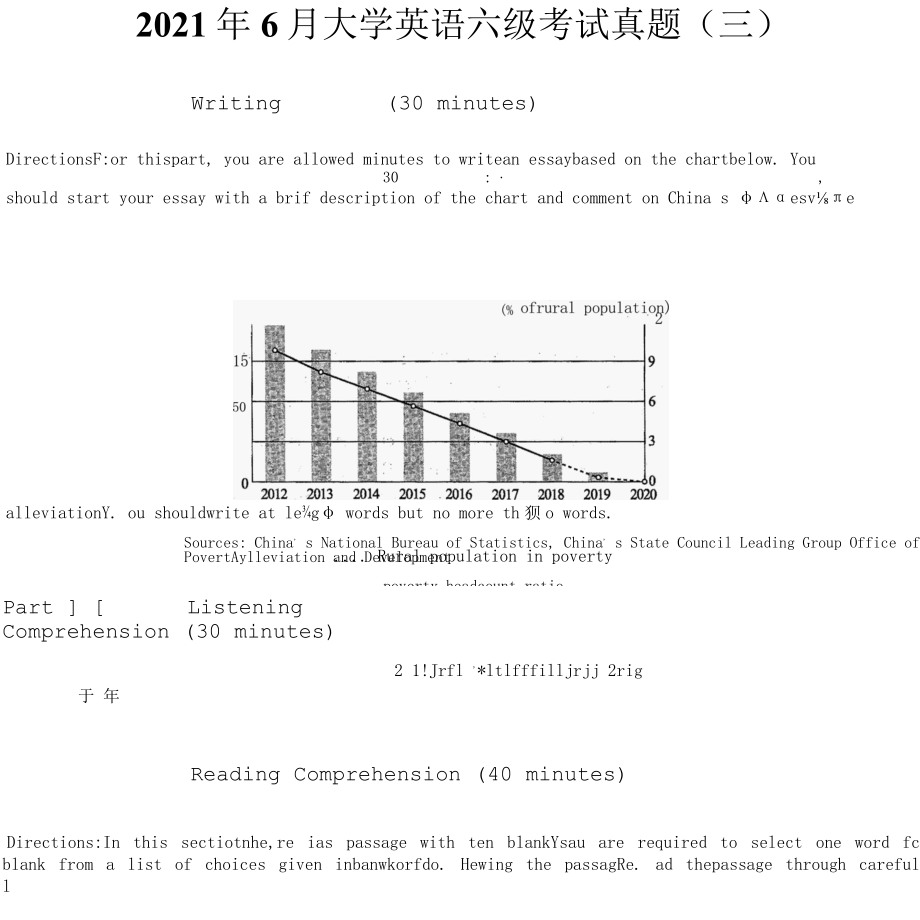 2021年6月六级真题及答案解析第三套.docx_第1页