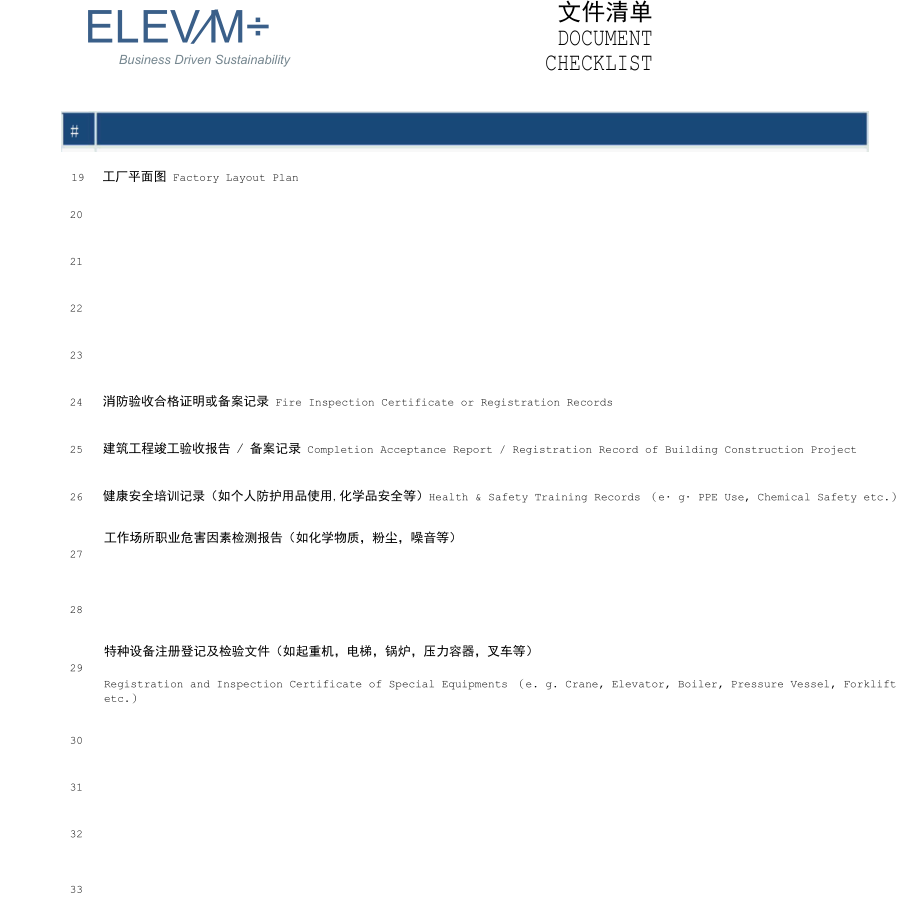 ELEVATE-China验厂文件清单.docx_第1页