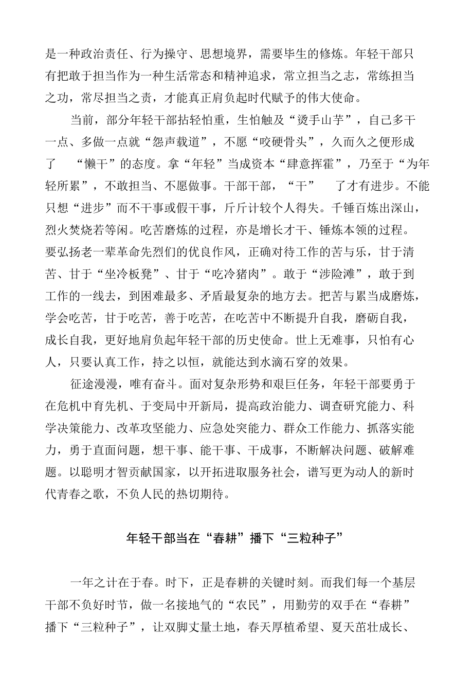 关于年轻干部担当作为的评论文章.docx_第3页