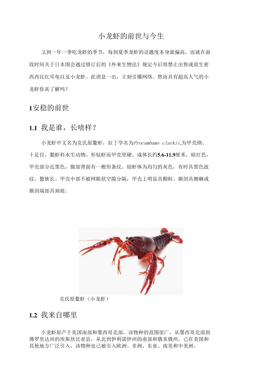 小龙虾的前世与今生.docx_第1页