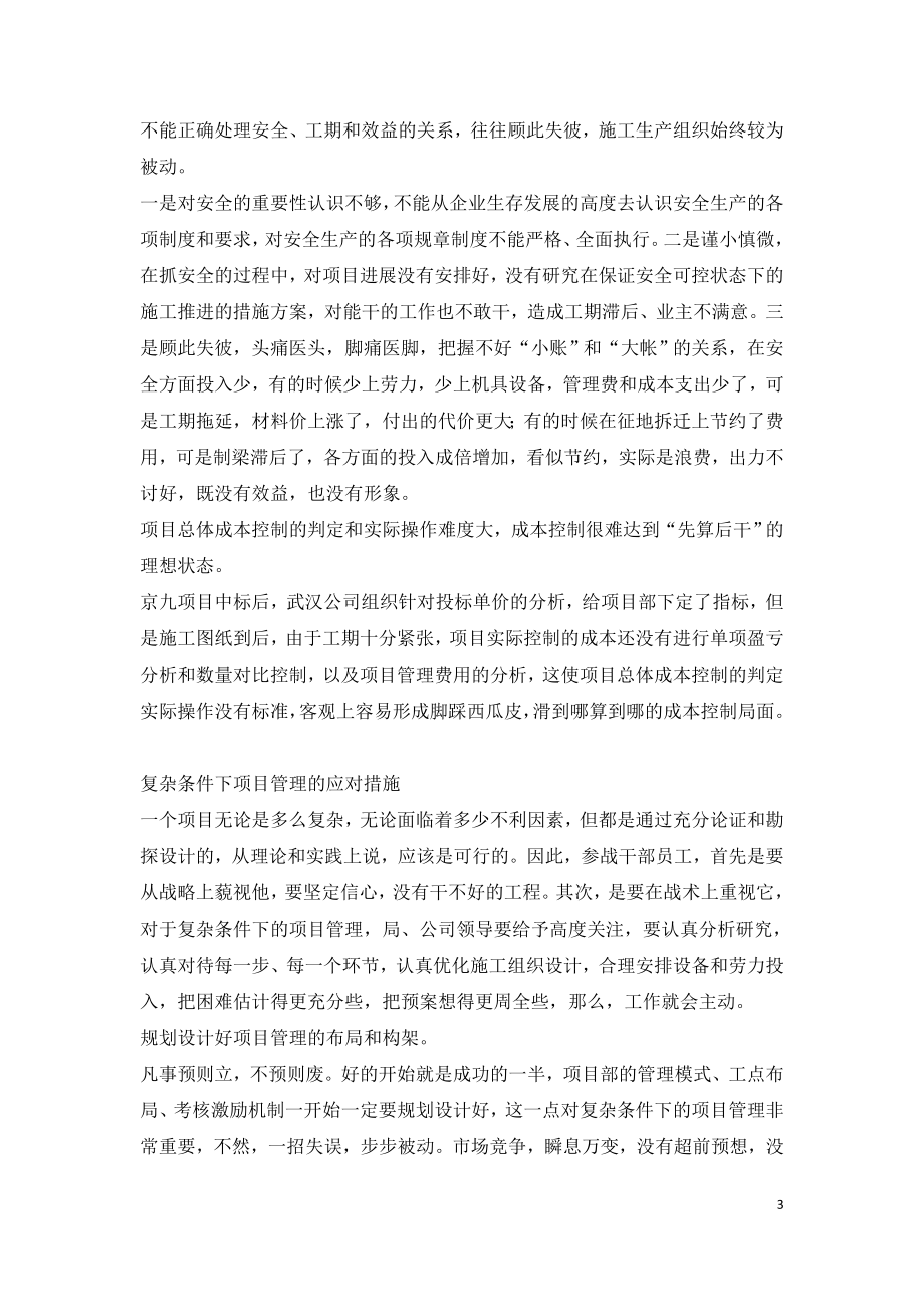 复杂条件下项目管理存在的问题及应对措施.doc_第3页