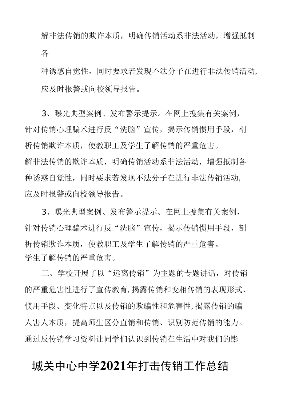 城关中心中学打击传销工作方案及总结.docx_第2页