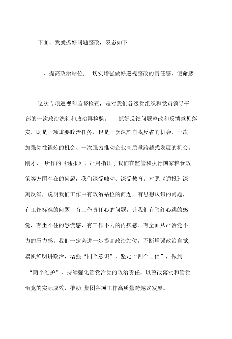 干部在2022年涉粮问题集中反馈暨整改部署推进会上的发言范文.docx_第2页