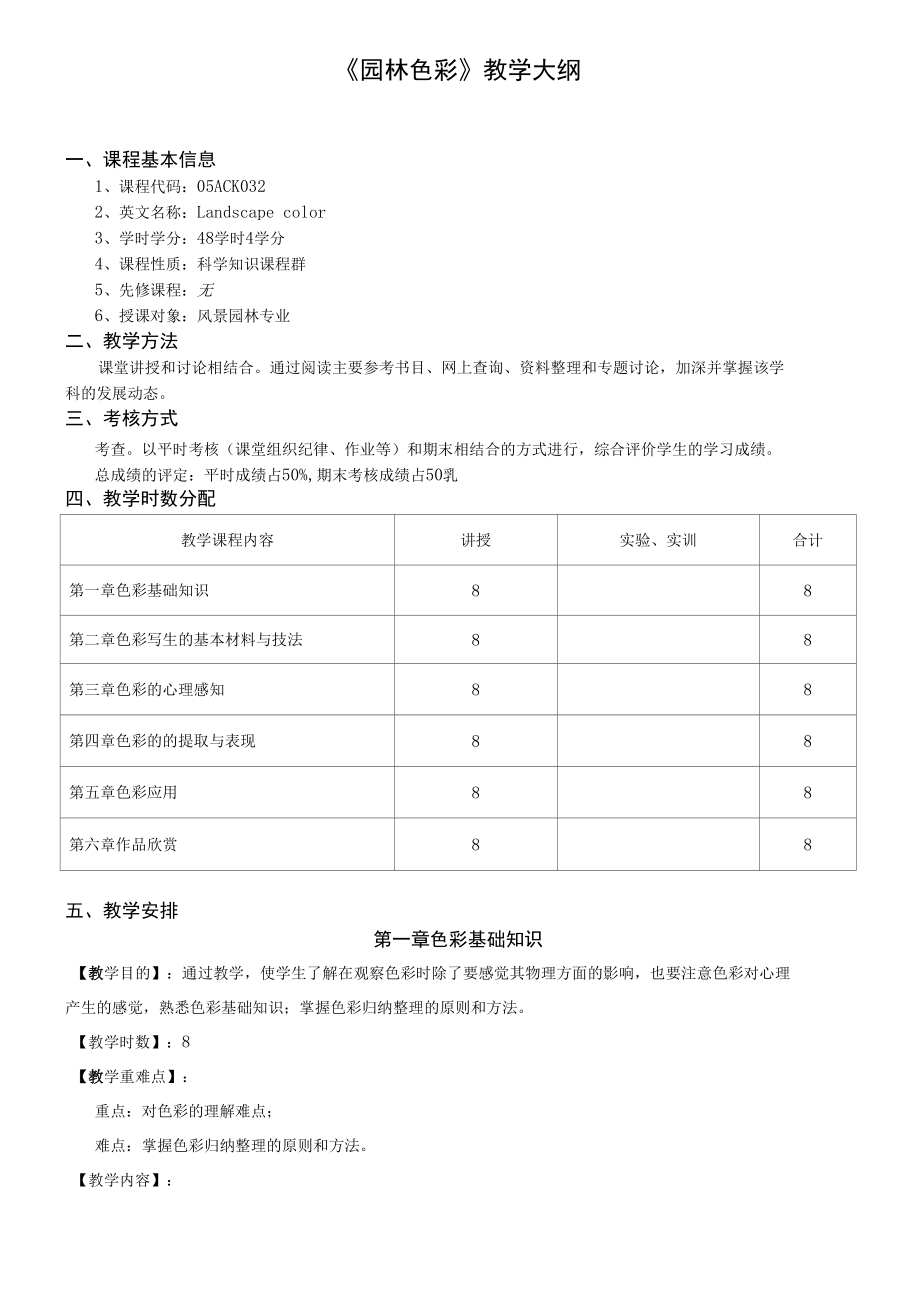 风景园林及毕业设计教学大纲汇总.docx_第2页