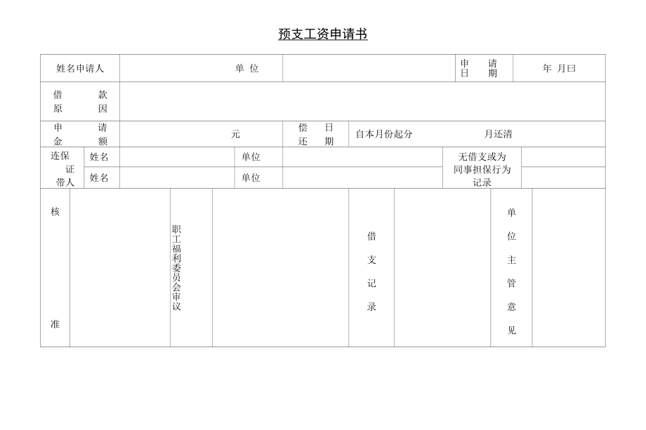 预支工资申请书.docx_第1页