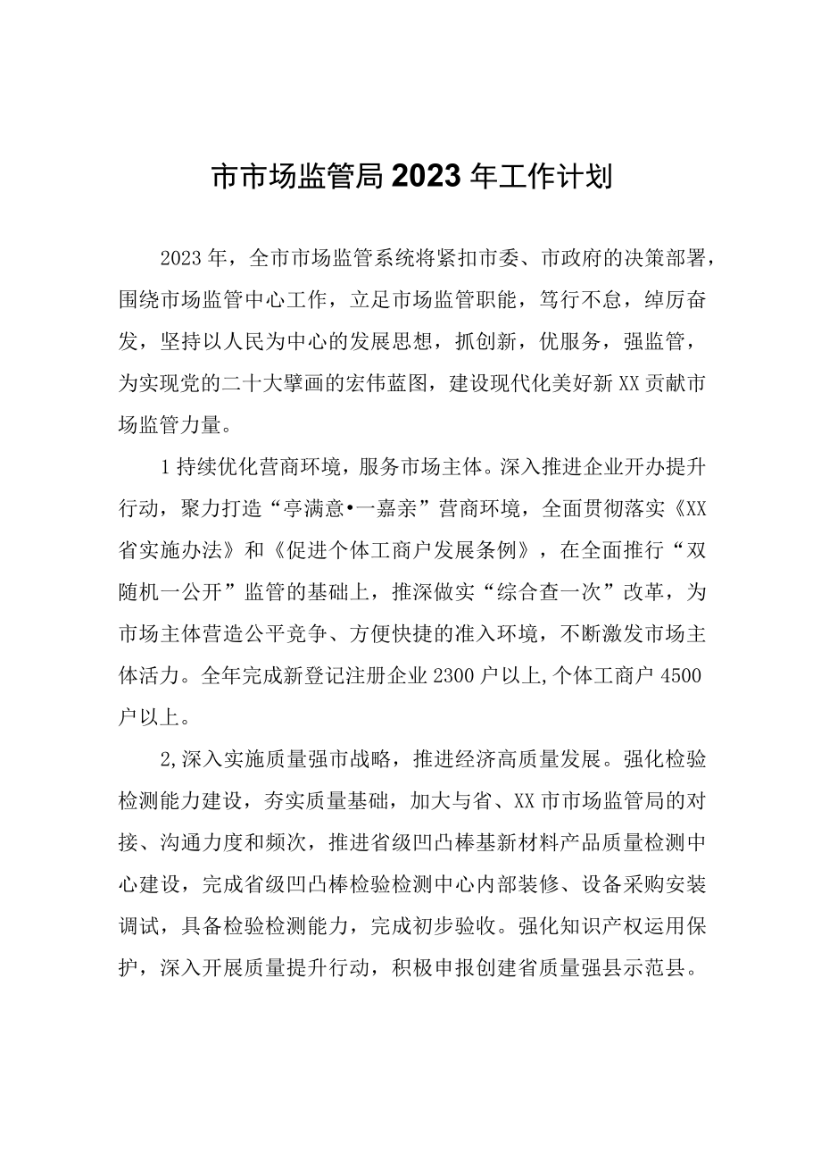 市市场监管局2023年工作计划.docx_第1页