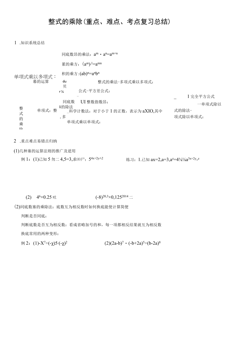 整式的乘除 教学设计.docx_第1页