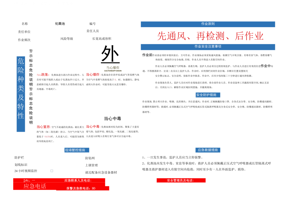 有限空间作业安全告知牌及警示标志.docx_第1页