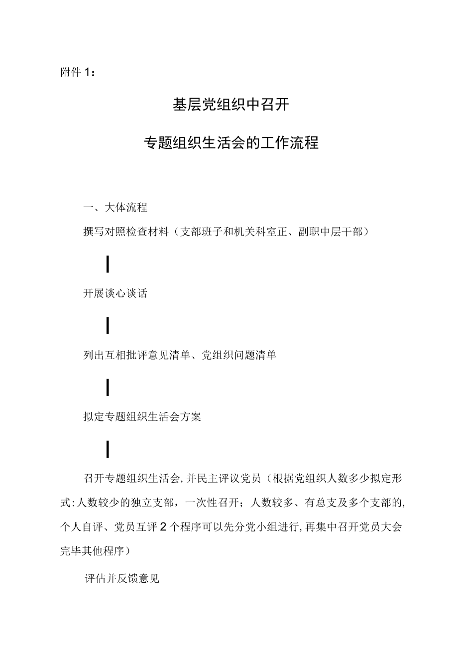 2023年专题组织生活会全套资料模版.docx_第1页