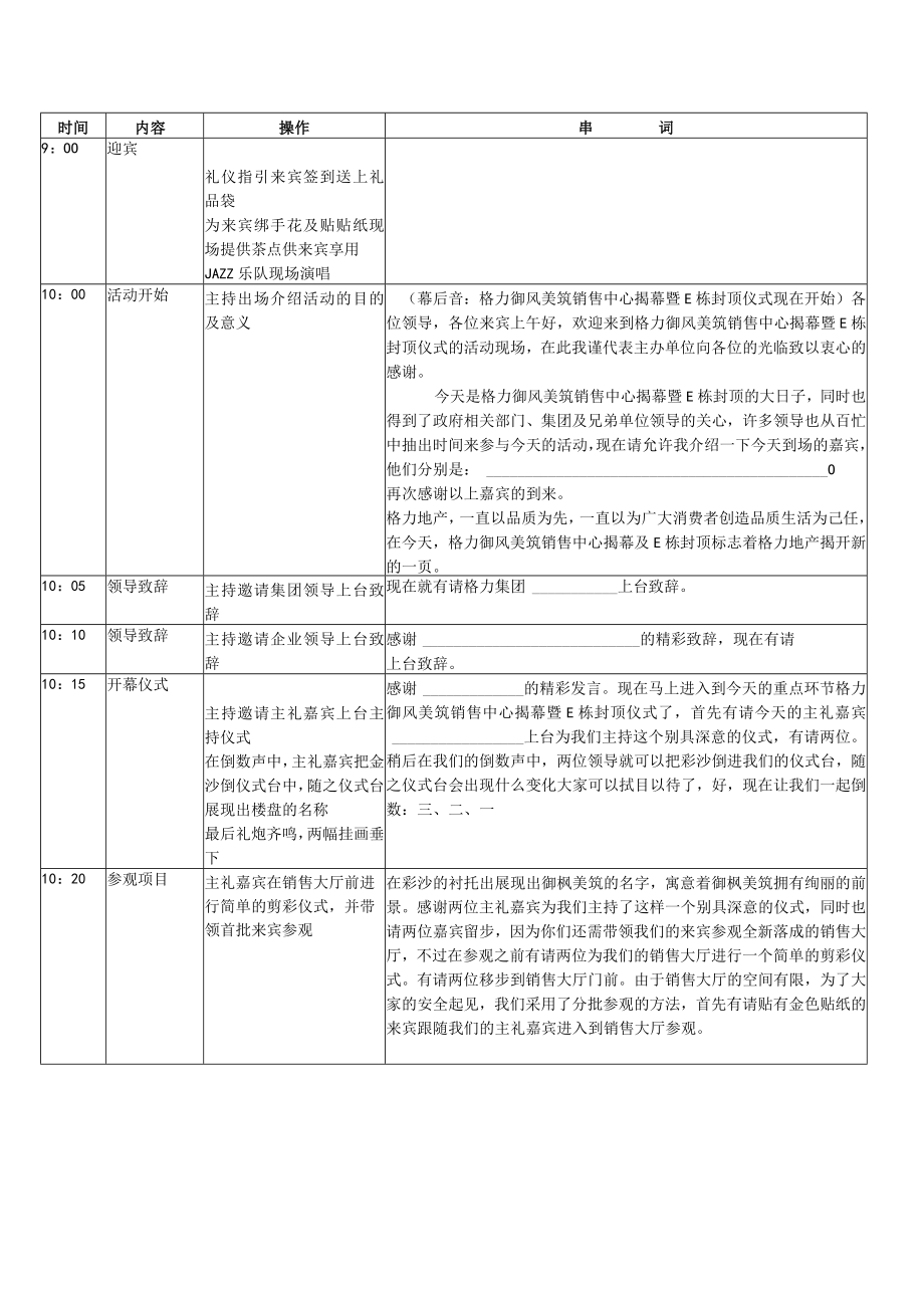 20051024_珠海_格力御枫美筑_售楼处揭幕_主持人串词.docx_第1页