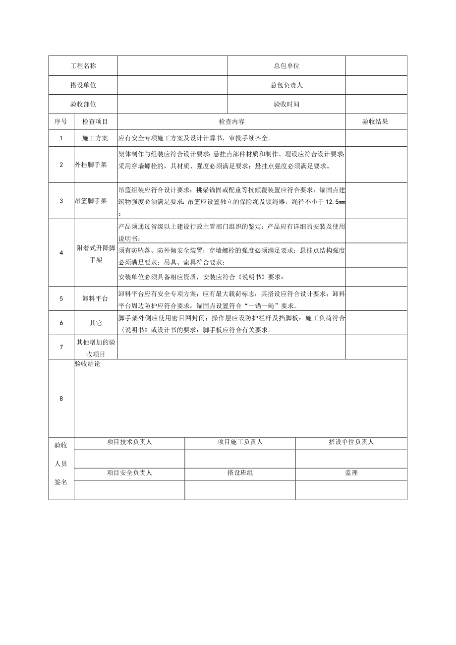 15工具式脚手架安装验收表.docx_第1页