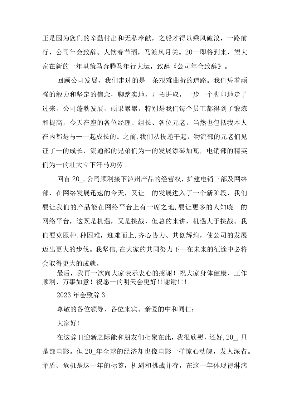 2023年会个人致辞发言稿10篇.docx_第3页