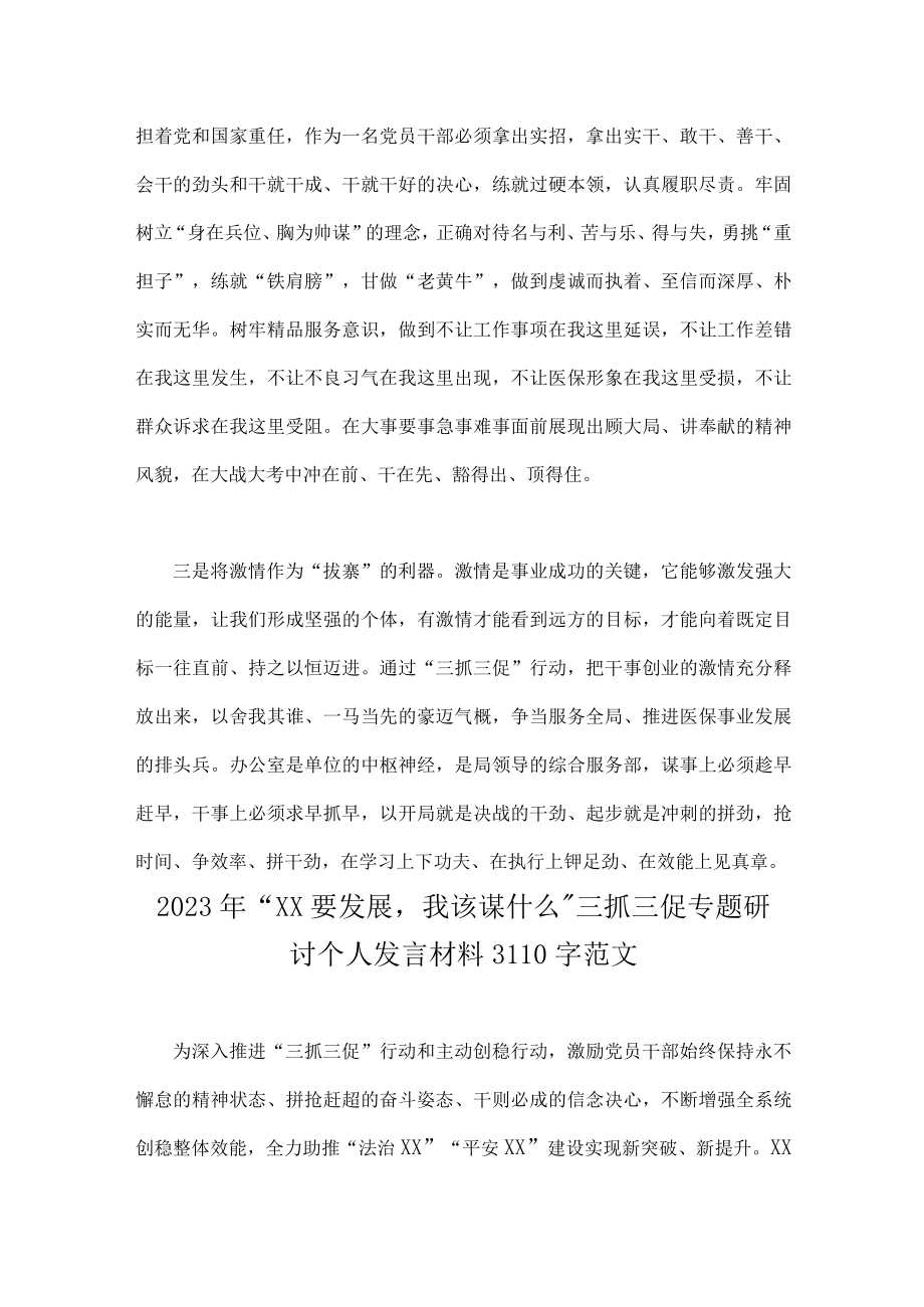 2023年XX要发展我该谋什么三抓三促专题研讨个人发言材料(两份).docx_第2页