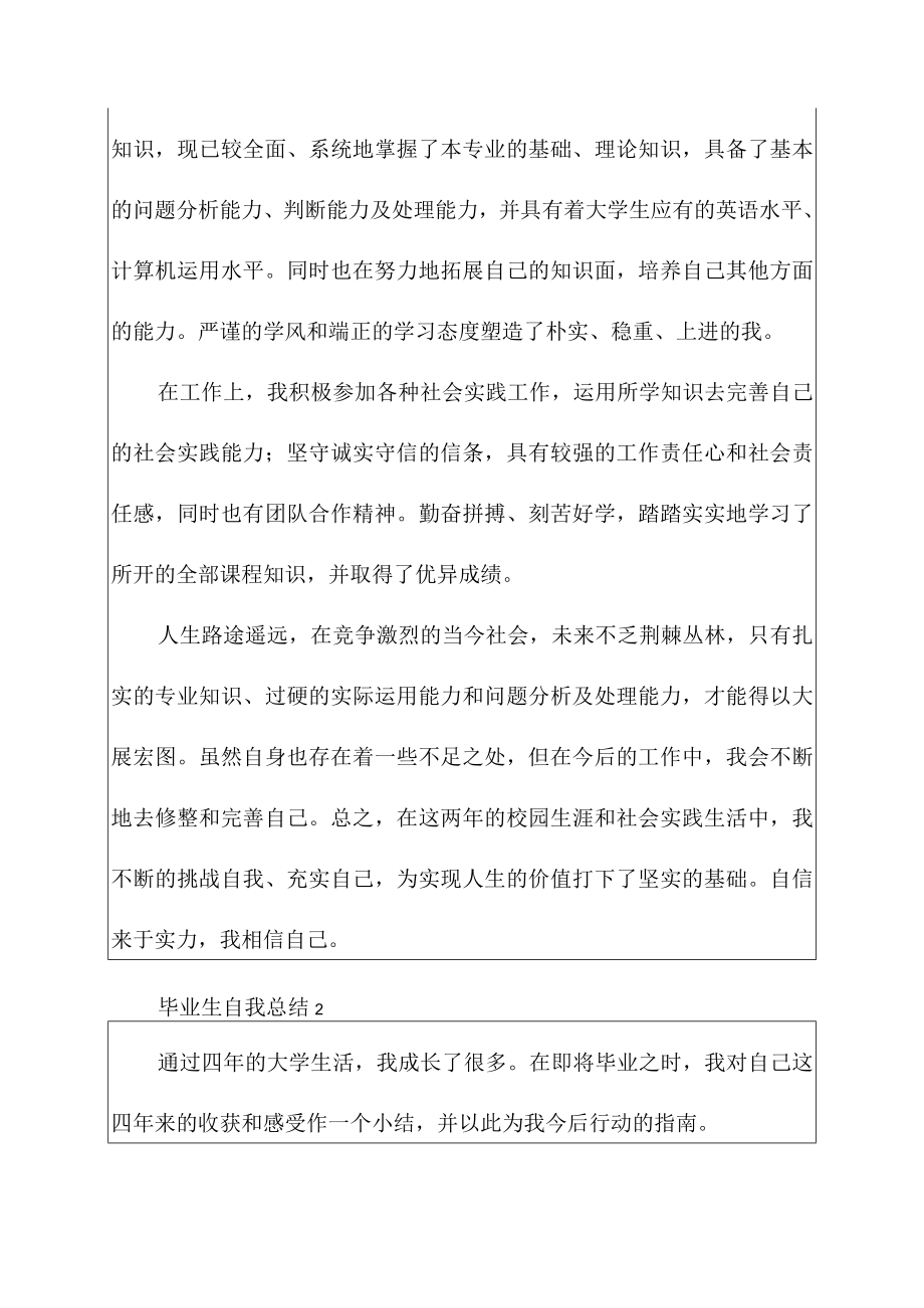 2023毕业生自我总结（通用5篇）.docx_第2页