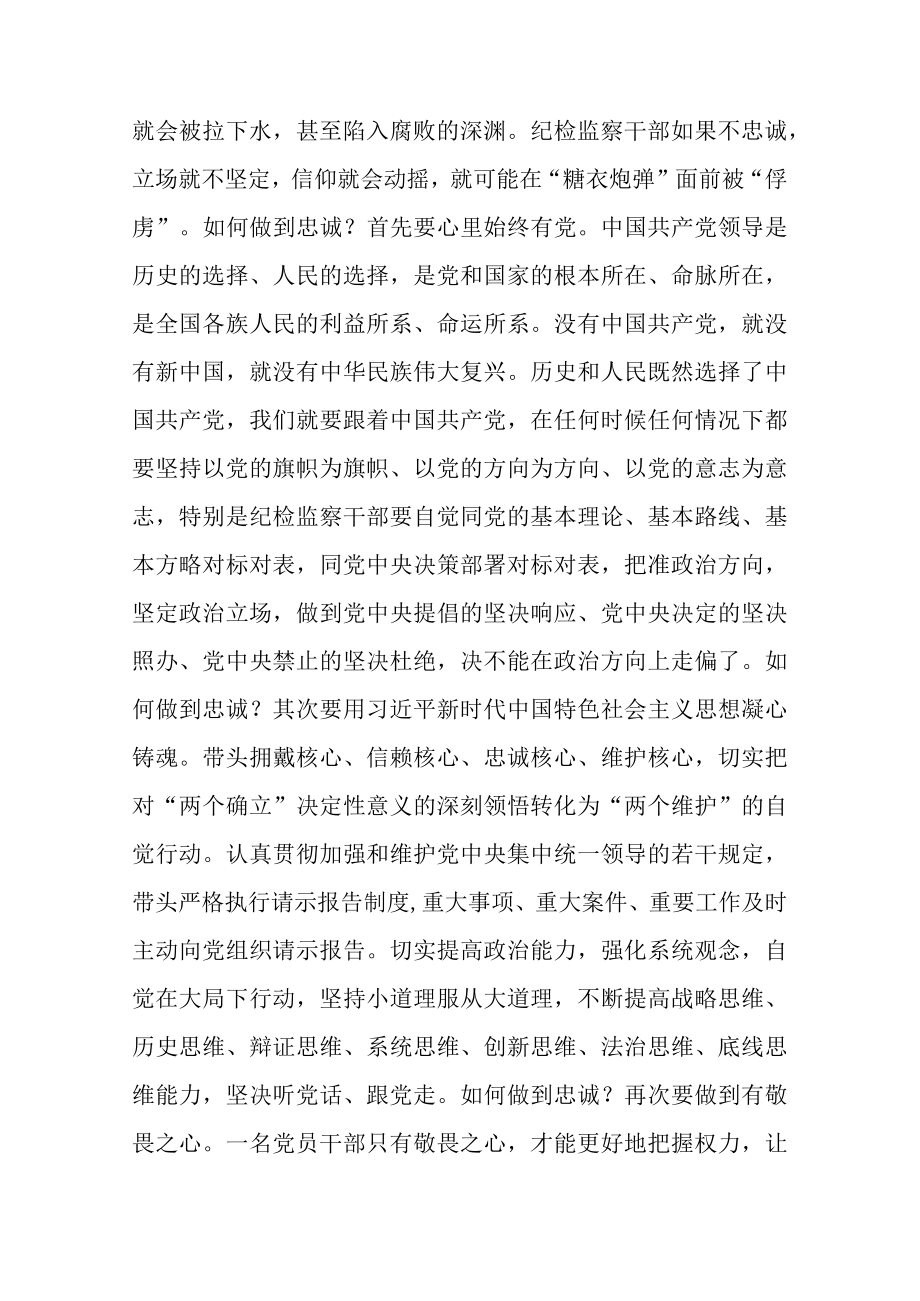 2023年参加纪检监察干部队伍教育整顿学习发言材料(共二篇).docx_第3页