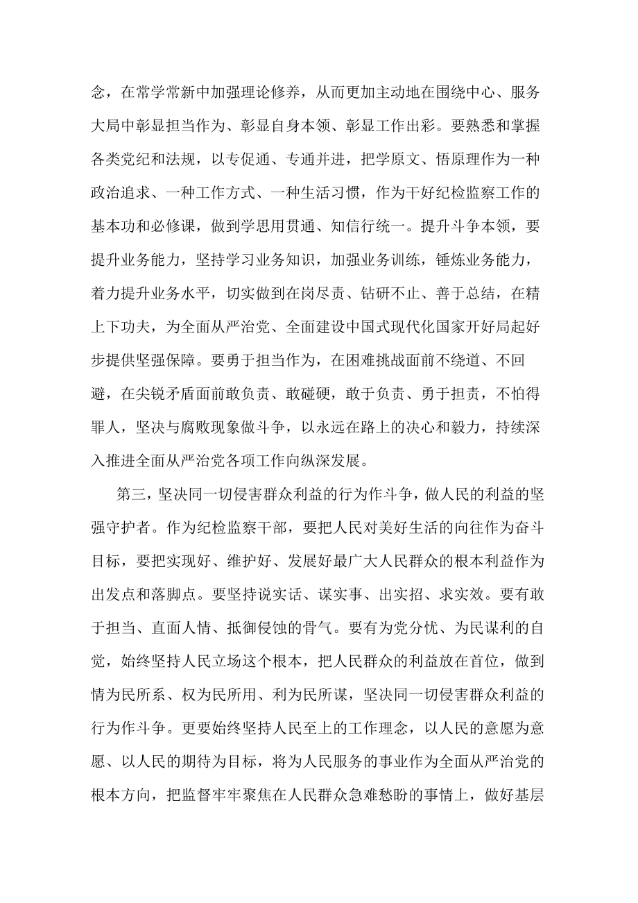 2023纪检监察干部队伍教育整顿专题学习培训研讨发言(共二篇).docx_第3页