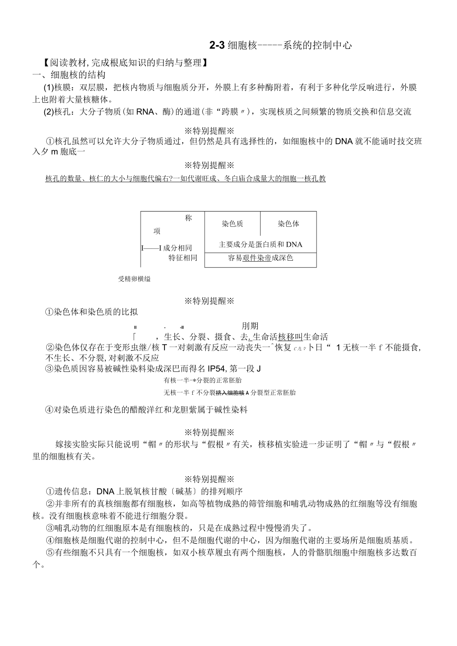 23细胞核系统的控制中心 学案.docx_第1页