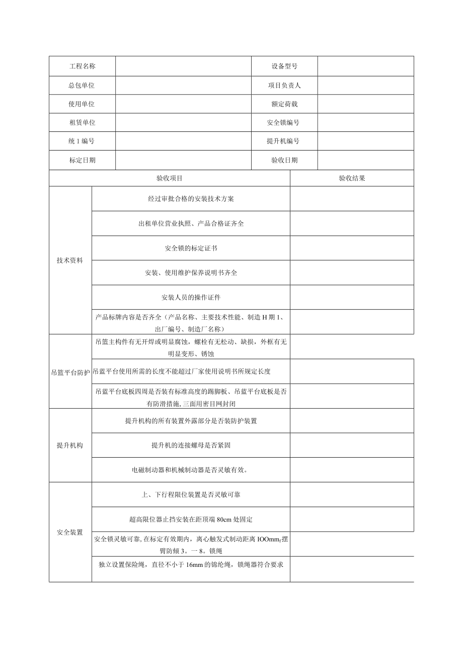 21电动吊篮检查验收表.docx_第1页