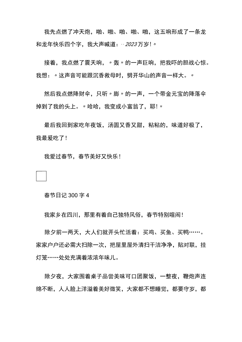 2023年版范文：春节日记300字（22篇）.docx_第3页