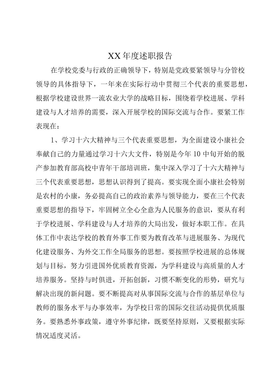 XX年度述职报告.docx_第1页