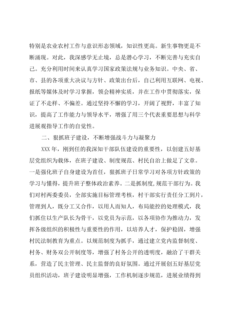 XX年村支部书记述职报告范文.docx_第2页