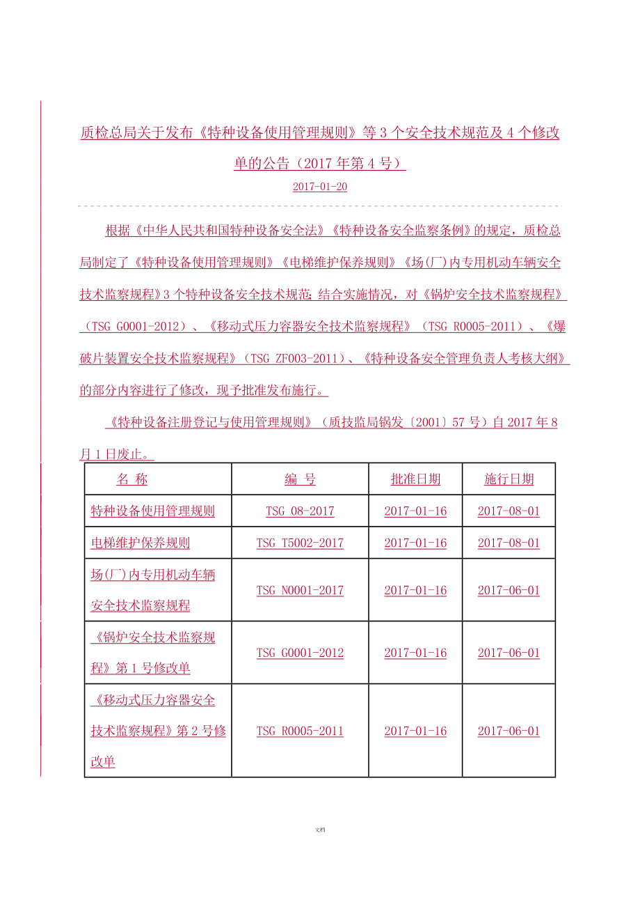 《锅炉安全技术监察规程》(TSGG0001-2012)第1修改单.doc_第1页