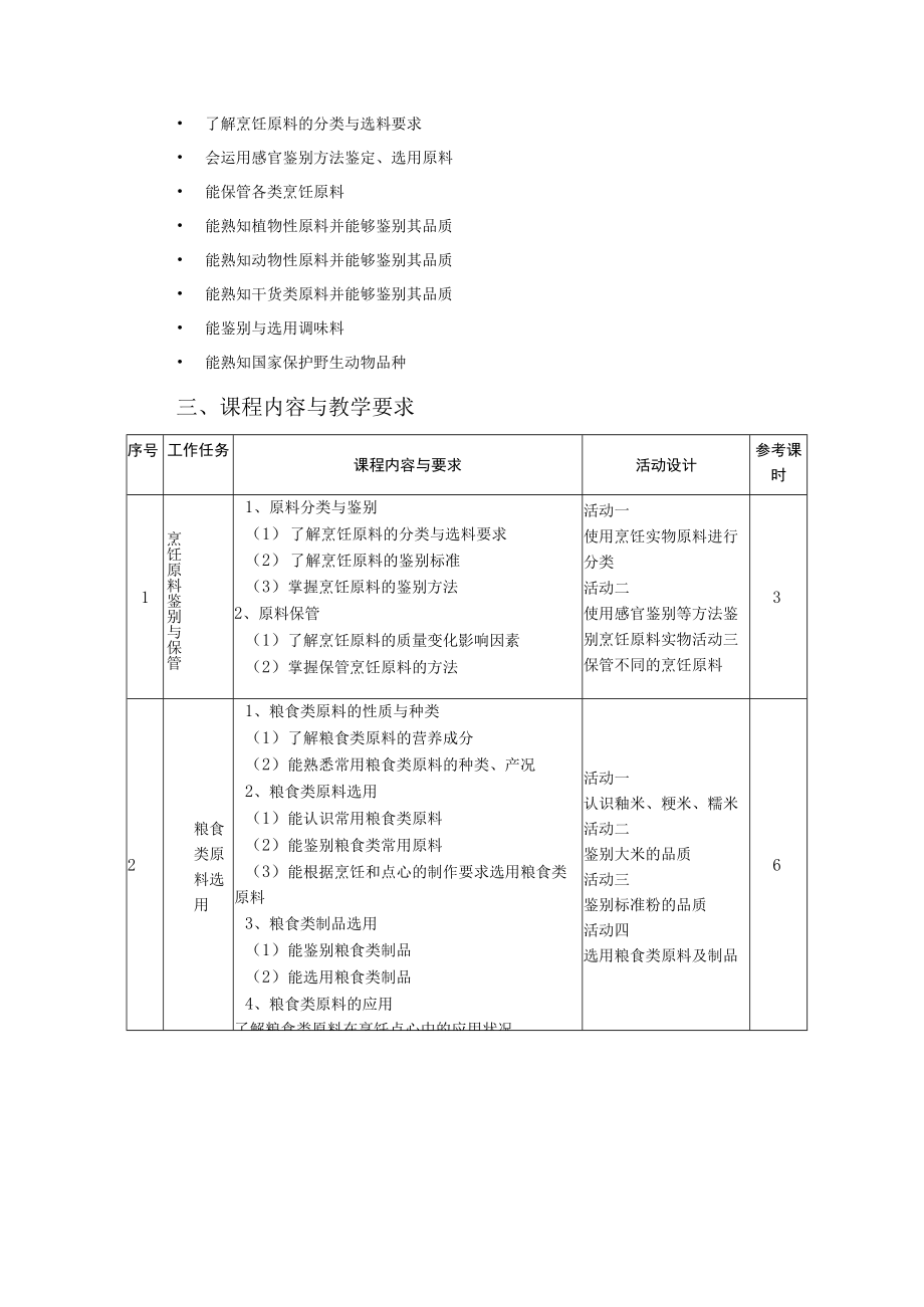 《烹饪原料知识》专业课程标准.docx_第3页