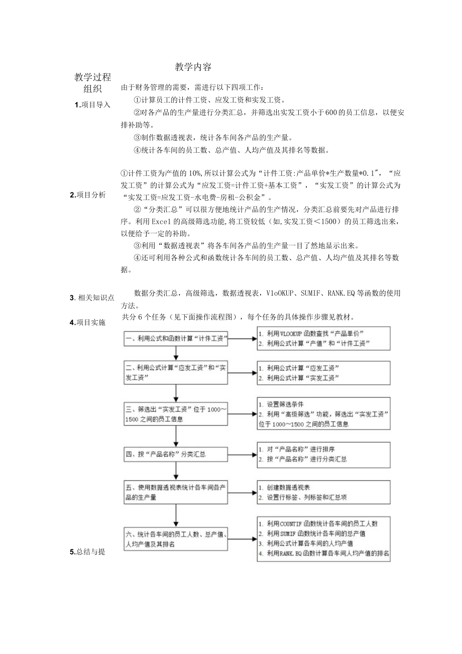 《信息技术》 教案 项目9 工资表数据分析.docx_第2页