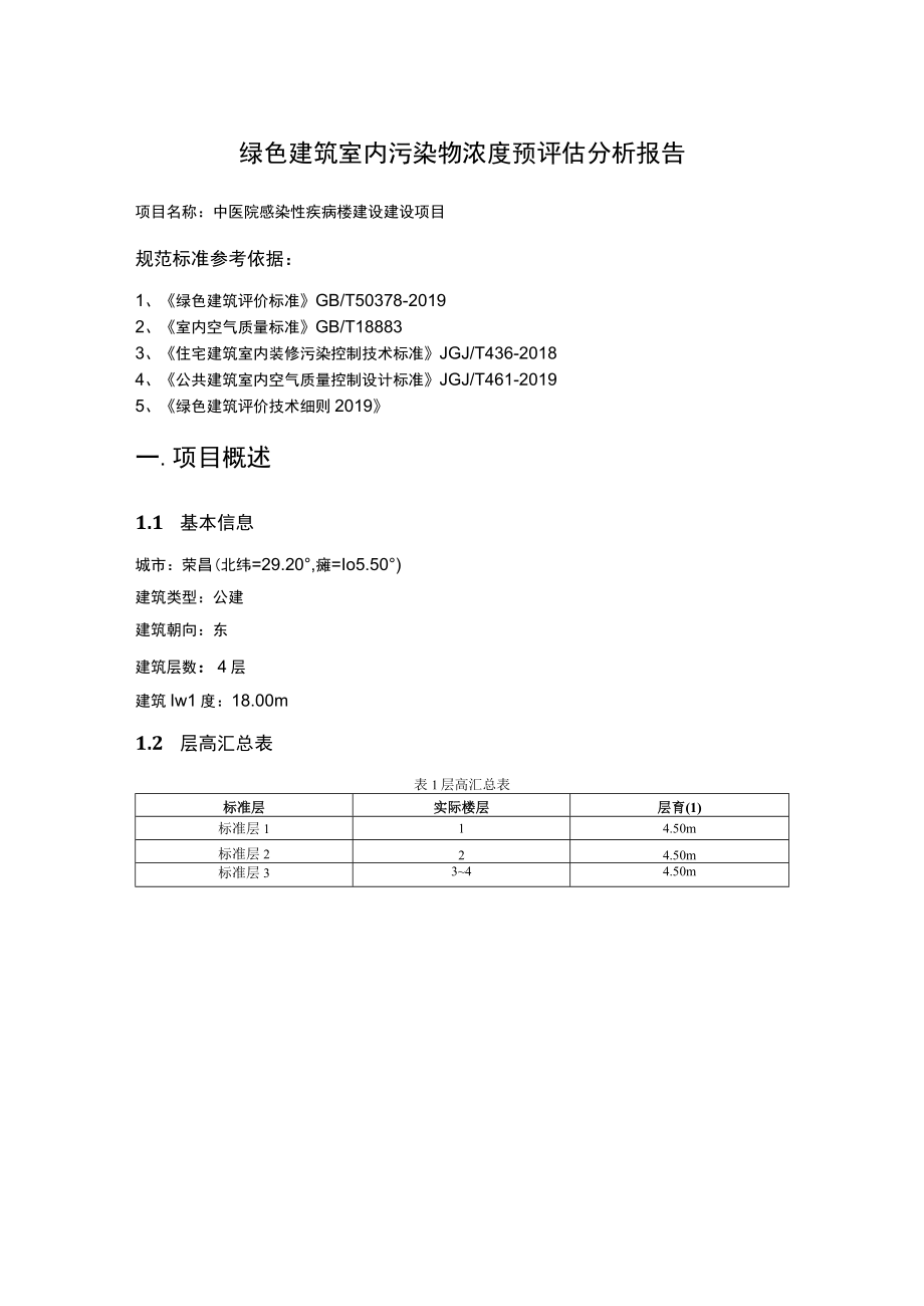 中医院感染性疾病楼建设建设项目室内污染物浓度预评估分析报告（绿建）.docx_第2页