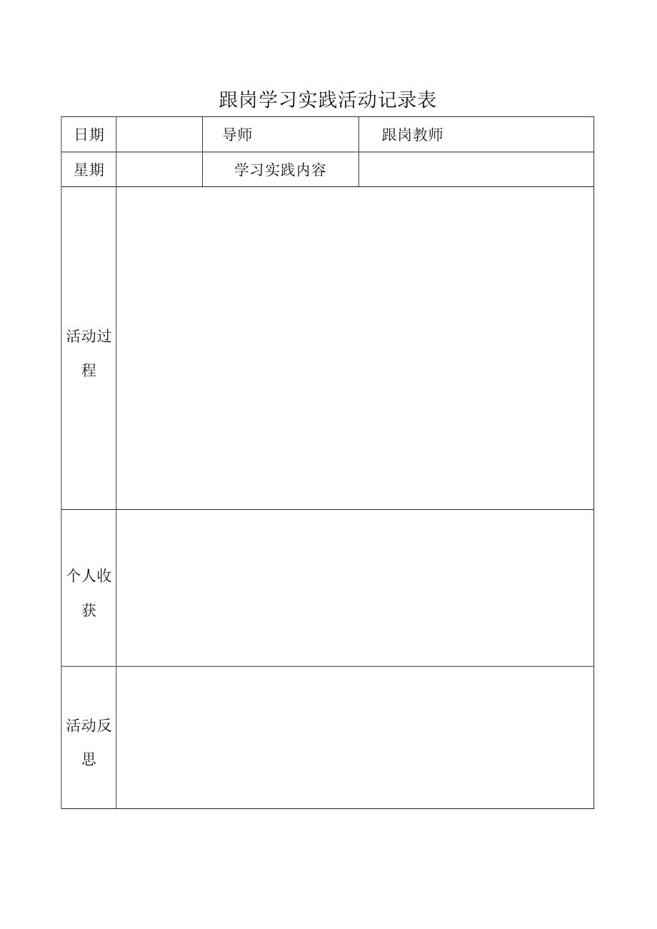 跟岗学习实践活动记录表.docx_第1页