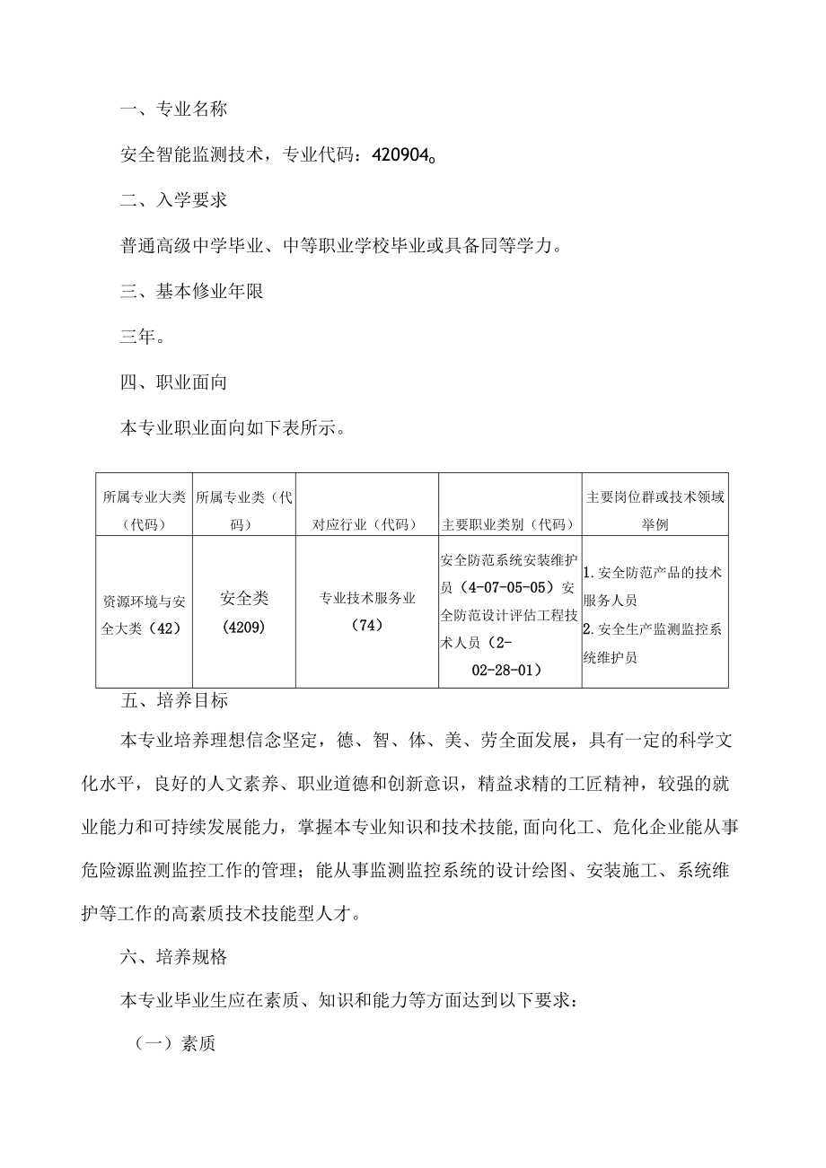 重庆安全技术职业学院安全智能监测技术专业人才培养方案.docx_第3页